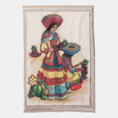 Mexikanische Frauen-Tile-Mural Küchentuch (Vertikal)