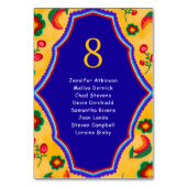 mexikanische gelbe Hochzeitssitze Tischnummer (Vorderseite)