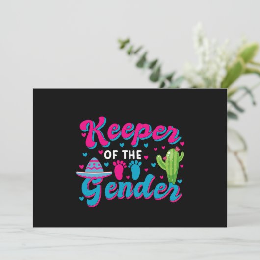 mexikanische Gender Reveal Cinco de Mayo Baby Show Einladung (Stehend Vorderseite)