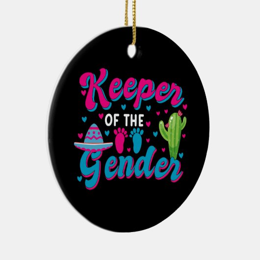 mexikanische Gender Reveal Cinco de Mayo Baby Show Keramik Ornament (Rechts)