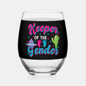 mexikanische Gender Reveal Cinco de Mayo Baby Show Weinglas Ohne Stiel (Rückseite)