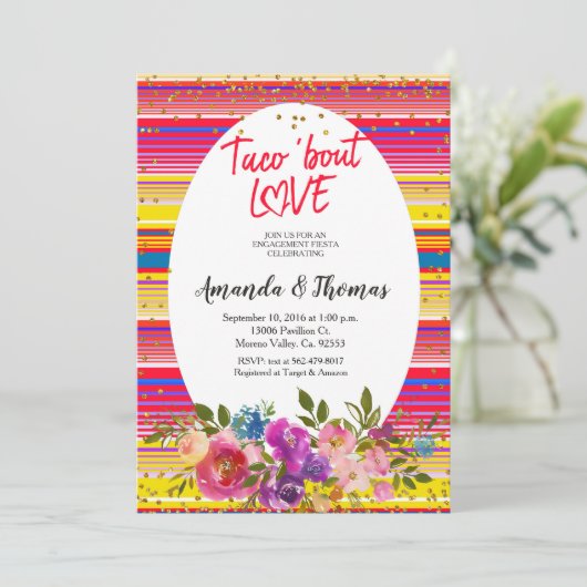 Mexikanische Gesprächspartei Einladung Taco Bout L (Stehend Vorderseite)