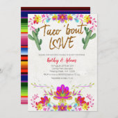 mexikanische Gold Watercolor BlumencoUPLES SHOWER Einladung (Vorne/Hinten)