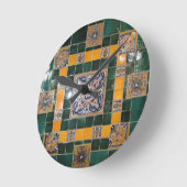Mexikanische Green Talavera Style Tile Arbeit Runde Wanduhr (Winkel)