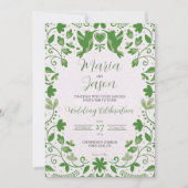 Mexikanische Grünblütenhochzeit Einladung (Vorderseite)