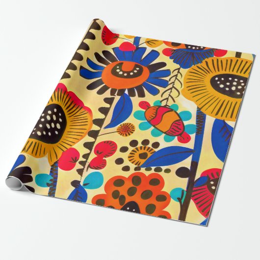 mexikanische Heritage Floral Print Geschenkpapier (Ungerollt)