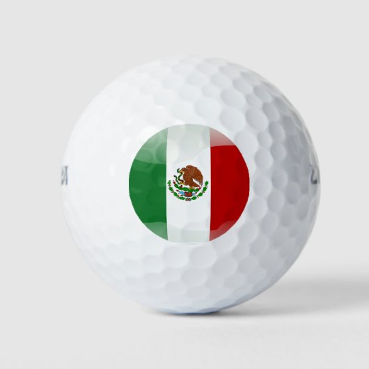 Mexikanische Hochglanzflagge Golfball (Vorderseite)