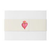 Mexikanische Hochzeit mit Rotem Herz und Blume Einladungsbanderole (Rückseitenbeispiel)