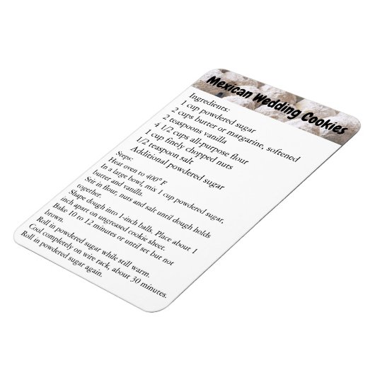 Mexikanische Hochzeitskekse Rezept-Magnet-Kühlschr Magnet (Linke Seite)