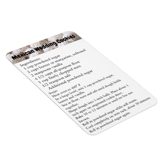 Mexikanische Hochzeitskekse Rezept-Magnet-Kühlschr Magnet (Rechte Seite)