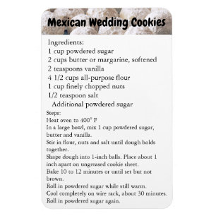 Mexikanische Hochzeitskekse Rezept-Magnet-Kühlschr Magnet