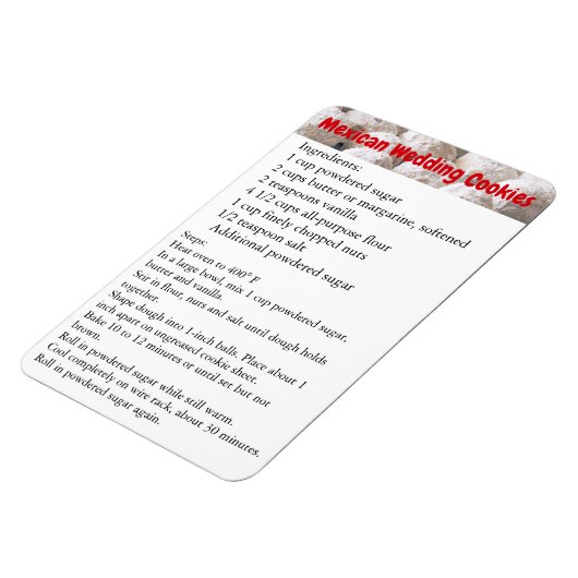 Mexikanische Hochzeitskekse Rezept-Magnet-Kühlschr Magnet (Linke Seite)
