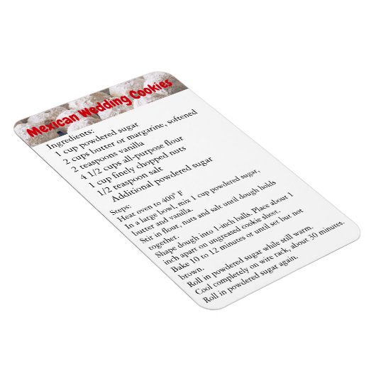 Mexikanische Hochzeitskekse Rezept-Magnet-Kühlschr Magnet (Rechte Seite)