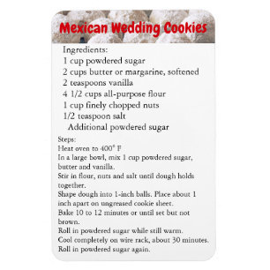 Mexikanische Hochzeitskekse Rezept-Magnet-Kühlschr Magnet
