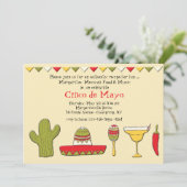 Mexikanische Icons Cinco de Mayo Einladung (Stehend Vorderseite)