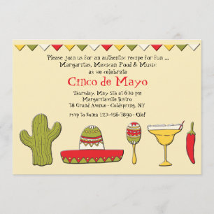 Mexikanische Icons Einladung zum Cinco de Mayo