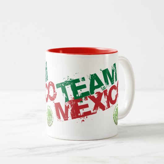 Mexikanische Kaffee-Tasse - Taza de Cafe Mexicano Zweifarbige Tasse (VorderseiteRechts)