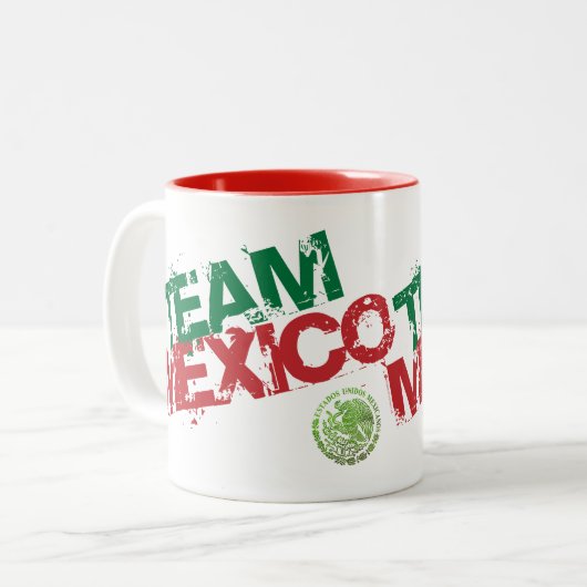 Mexikanische Kaffee-Tasse - Taza de Cafe Mexicano Zweifarbige Tasse (Vorderseite Links)