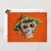 Mexikanische Katze mit Sombrero Postkarte (Vorne/Hinten)