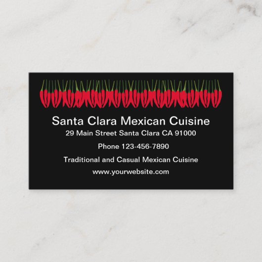 Mexikanische Küche Restaurant Business Cards Visitenkarte (Vorderseite)