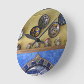 mexikanische Küchen-Teller und Töpferwaren Runde Wanduhr (Winkel)