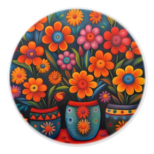 mexikanische Kunst Keramikknauf (Vorderseite)