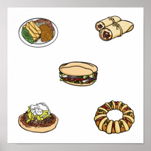 mexikanische Lebensmittelsammlung Poster