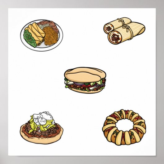 mexikanische Lebensmittelsammlung Poster (Vorne)