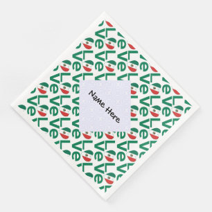 Mexikanische LIEBE Gefliestes Grün Serviette
