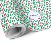 Mexikanische LIEBE Tiled Green Geschenkpapier (Rolleneckpunkt)
