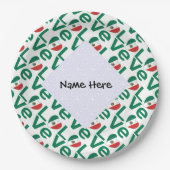 Mexikanische LIEBE Tiled Green Pappteller (Vorderseite)