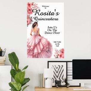 Mexikanische Mädchen 15. Geburtstags-Quinceanera-P Poster
