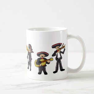 mexikanische Mariachi Band Cartoon Illustration Kaffeetasse