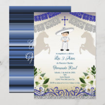 Mexikanische Marine Blue Invitaciones Tres Anos
