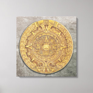 Mexikanische Maya / Aztec Kalender Canvas Print Leinwanddruck