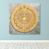 mexikanische Maya / Aztekkalender Canvas Print Leinwanddruck (Insitu (Holzboden))