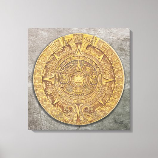 mexikanische Maya / Aztekkalender Canvas Print Leinwanddruck (Vorderseite)
