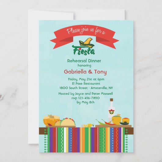 Mexikanische Nahrungsmitteleinladung Einladung (Vorderseite)