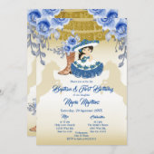 Mexikanische Niedliche Girl-Taufe und Birthday Blu Einladung (Vorne/Hinten)