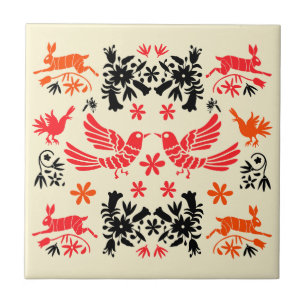 Mexikanische Otomi-Hauseinrichtung Fliese
