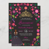 mexikanische Otomi Stickerei Quinceañera Einladung (Vorne/Hinten)