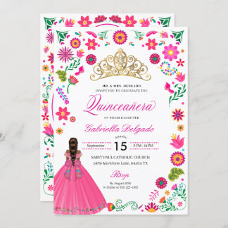 mexikanische Otomi Stickerei Quinceañera Einladung