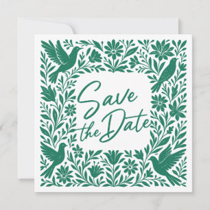 Mexikanische Otomí Tenango Talavera Save-the-Date- Einladung