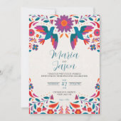 Mexikanische Otomi Tenangos farbenfrohe Volksmusik Einladung (Vorderseite)