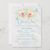 Mexikanische Pastel Hearts Blume Doves Einladung (Vorderseite)