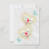 Mexikanische Pastel Hearts Blume Doves Einladung (Rückseite)