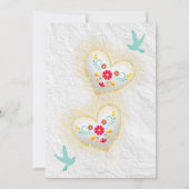 Mexikanische Pastel Hearts Blume Tauben Save the D Einladung (Rückseite)