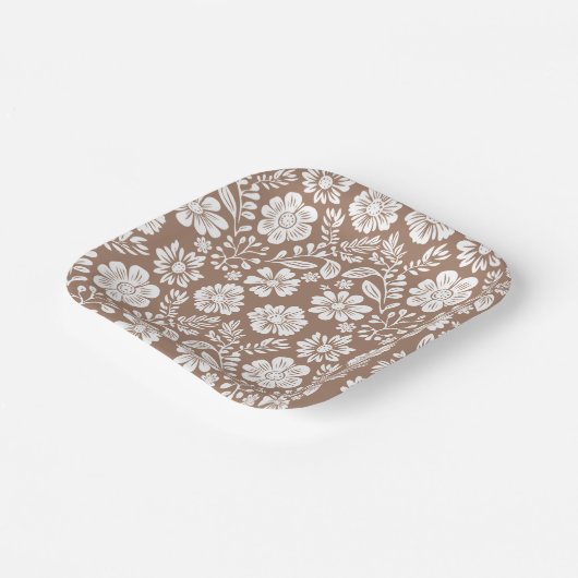 Mexikanische Pattern Baby Dusche Terracotta Pappteller (Gewinkelt)