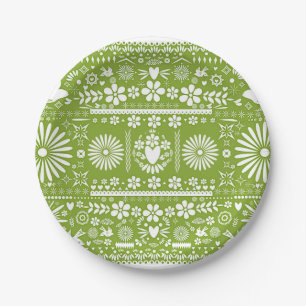 Mexikanische Picado-Lime-Avocado-Grüne Hochzeits E Pappteller