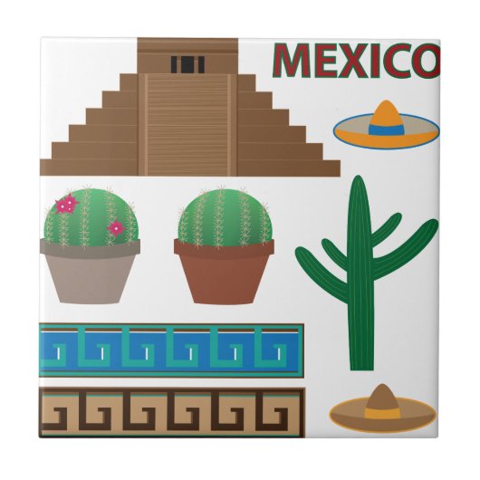 mexikanische Pyramide Fliese (Vorderseite)